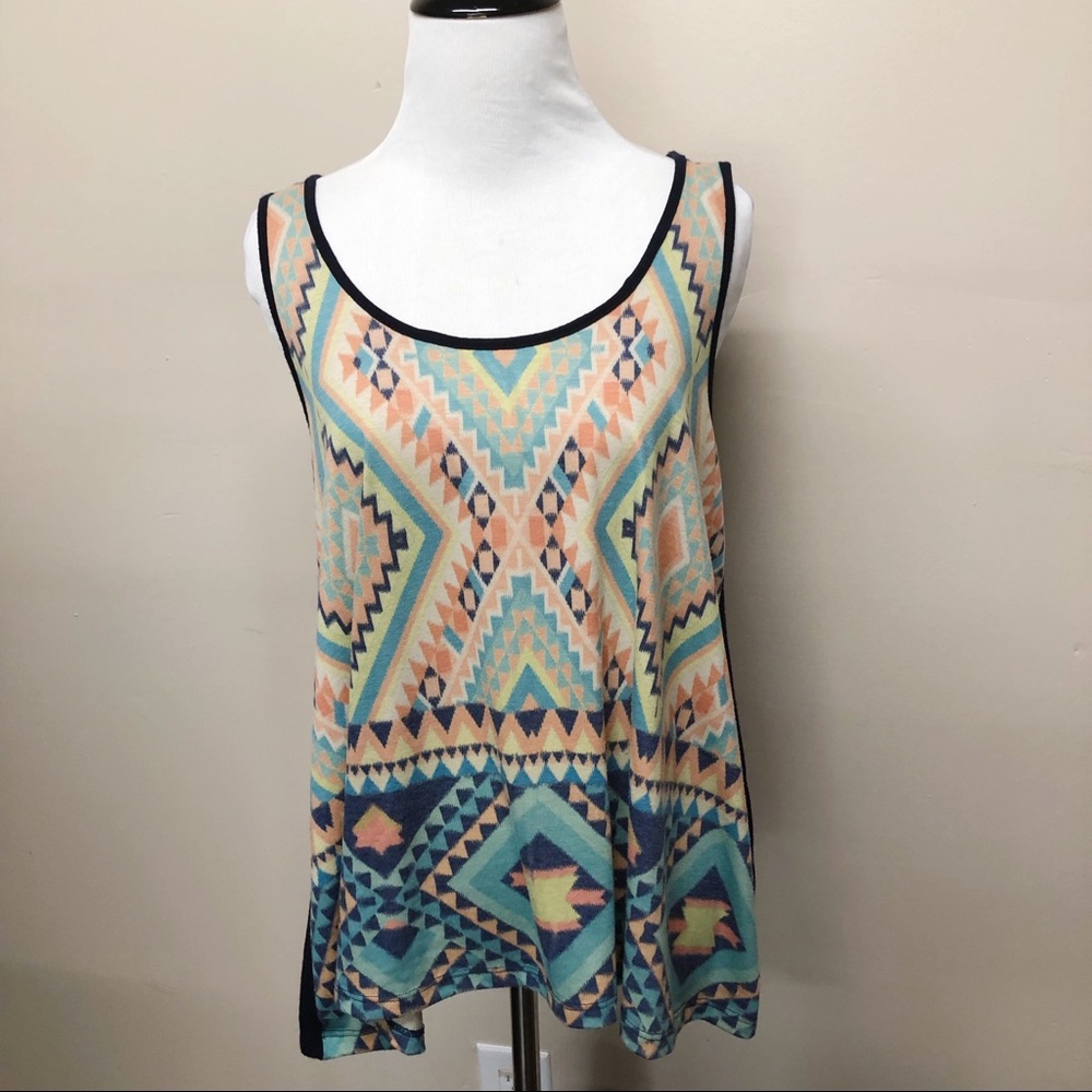 Edge Boho Aztec Print Sleeveless Tank Size Medium